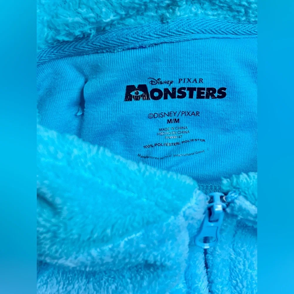 Disney Blue and Purple Sulley Plush Hooded Onesie Pajamas - Picture 13 of 13